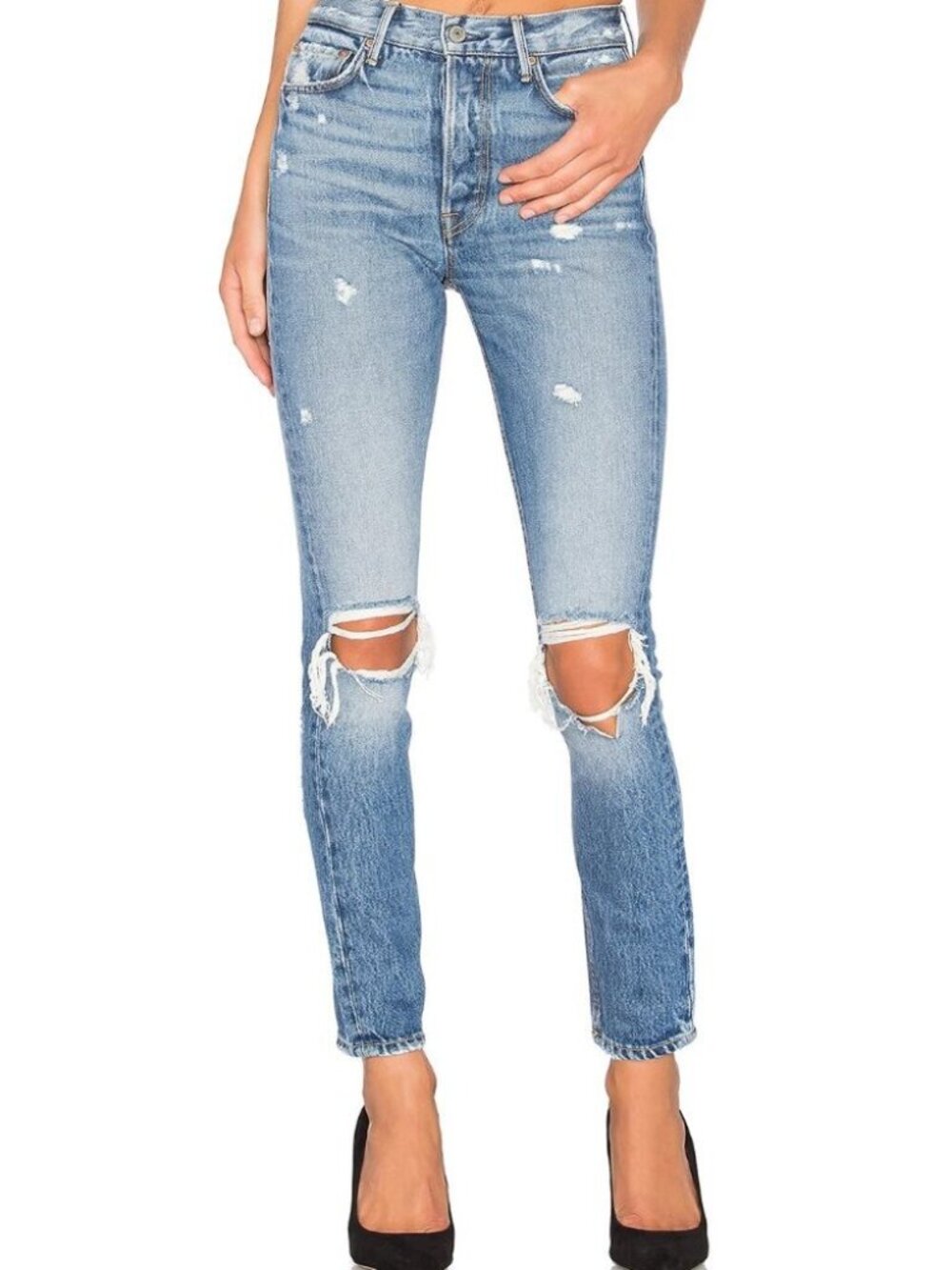 Grlfrnd Women's Distressed Karolina Jeans - Size 24